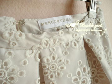 MERCURYDUO新金线针织欧根纱镂空刺绣蓬蓬裙带项链三件套 精品